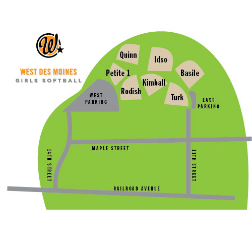 West Des Moines Girls Softball Park Field Map